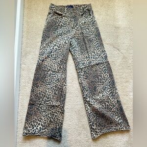 Gap Leopard Print Wide-Leg Pants